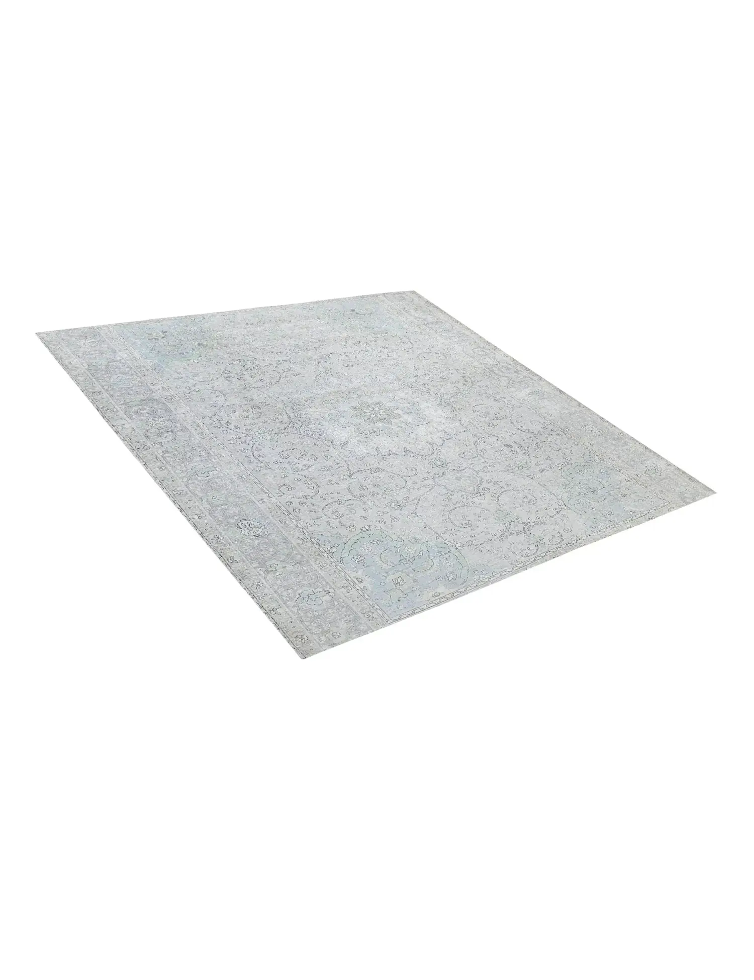 Blau Persien Persischer Vintage Teppich 244 x 244 cm - Einzigartiger handgefertigter Teppich