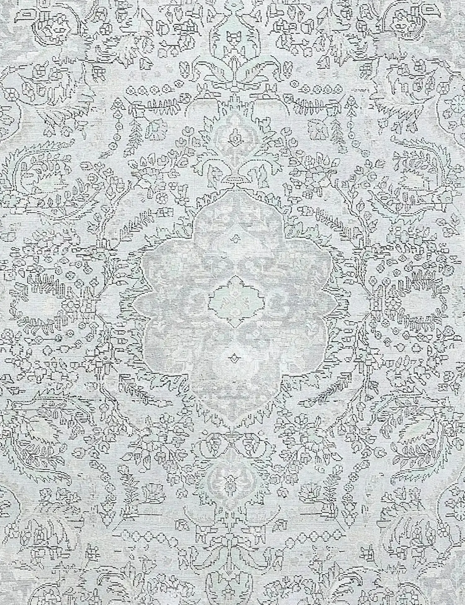 Blue Persia Persian Vintage Carpet 239 x 239 cm - Unique Handmade Carpet