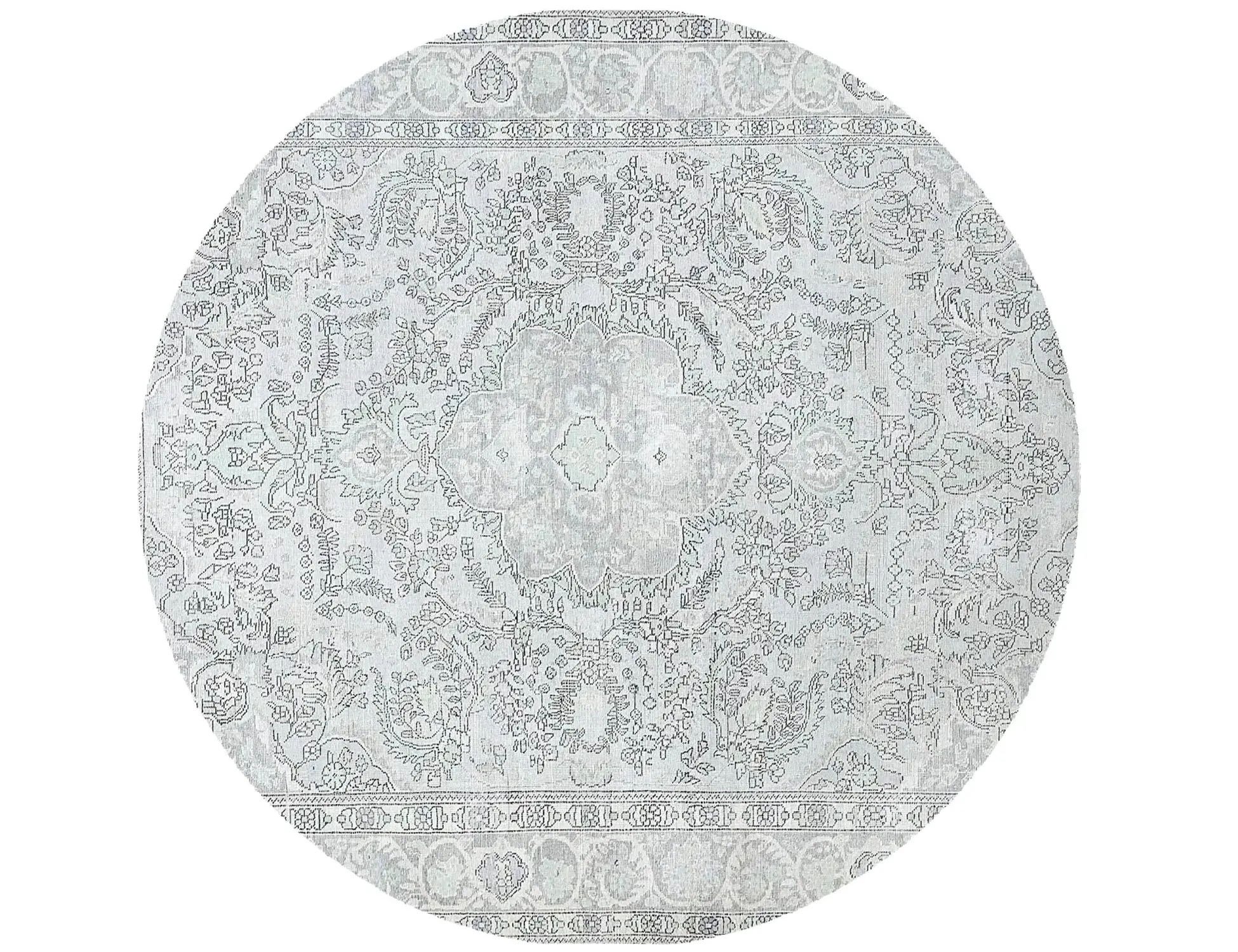 Blau Persien Persischer Vintage Teppich 239 x 239 cm - Einzigartiger handgefertigter Teppich