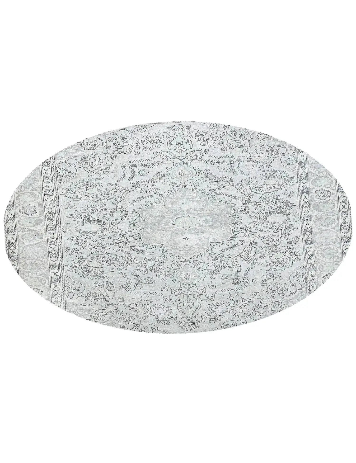 Blau Persien Persischer Vintage Teppich 239 x 239 cm - Einzigartiger handgefertigter Teppich