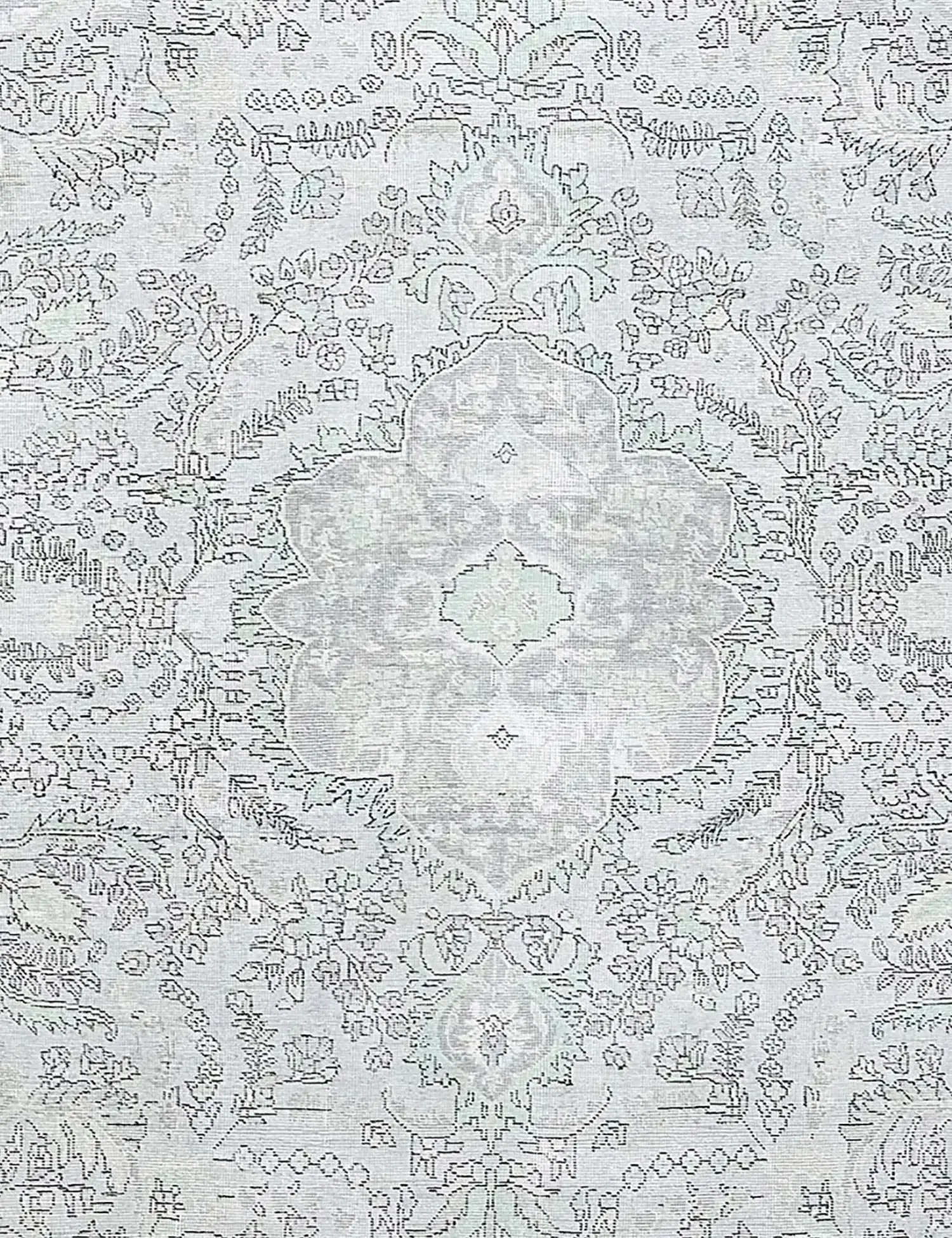 Blau Persien Persischer Vintage Teppich 300 x 239 cm - Einzigartiger handgefertigter Teppich