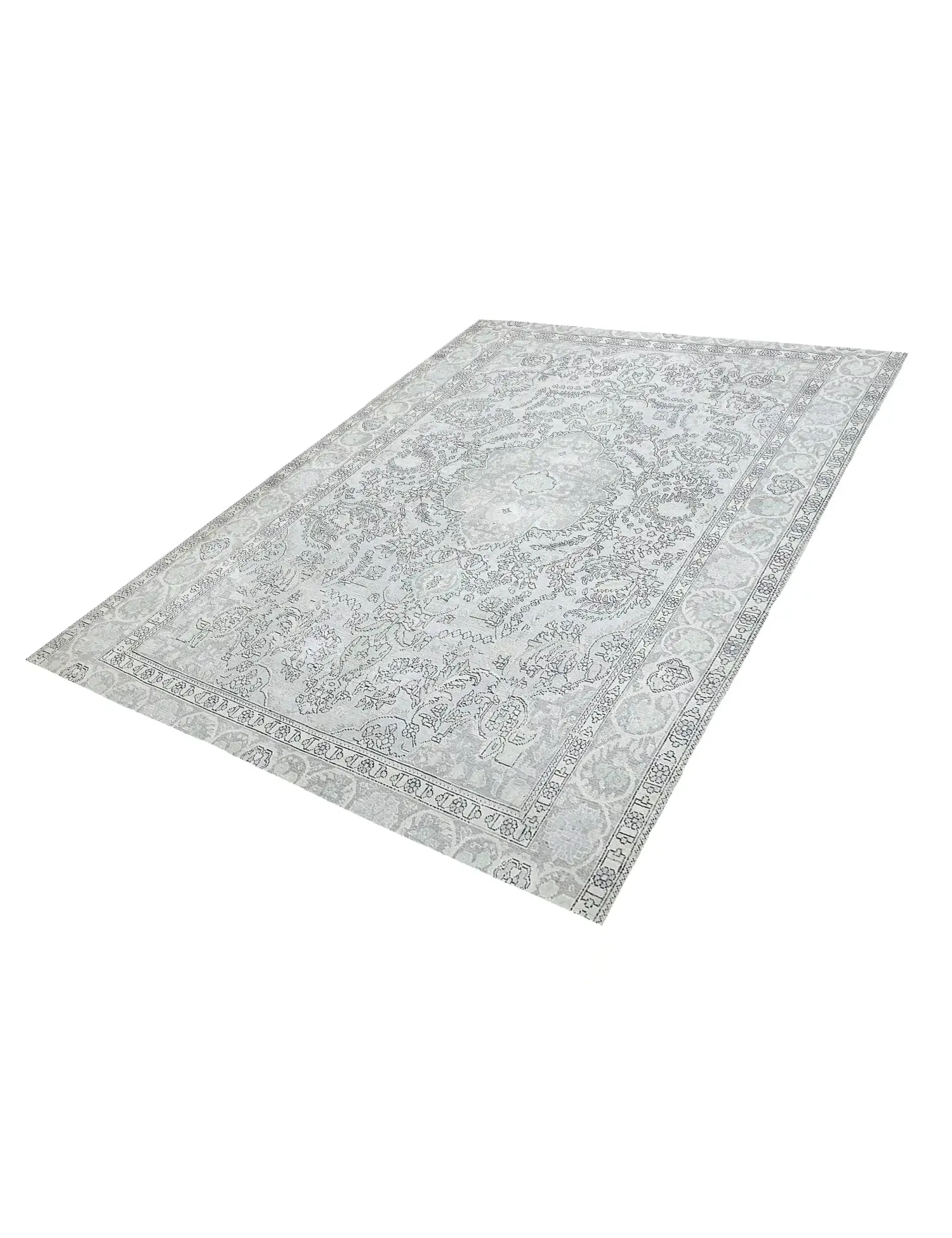 Blau Persien Persischer Vintage Teppich 300 x 239 cm - Einzigartiger handgefertigter Teppich