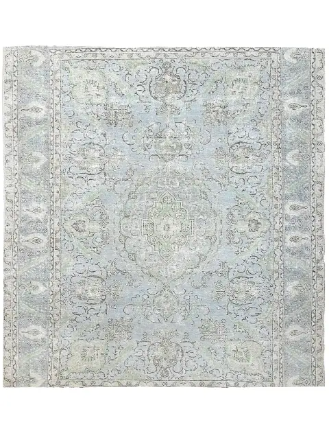 Blau Persien Persischer Vintage Teppich 220 x 220 cm