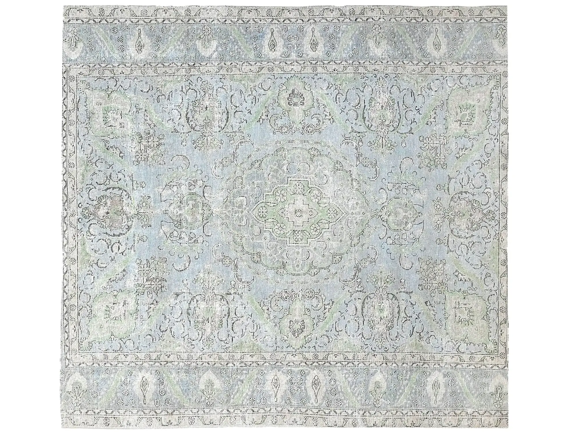 Blau Persien Persischer Vintage Teppich 220 x 220 cm - Einzigartiger handgefertigter Teppich
