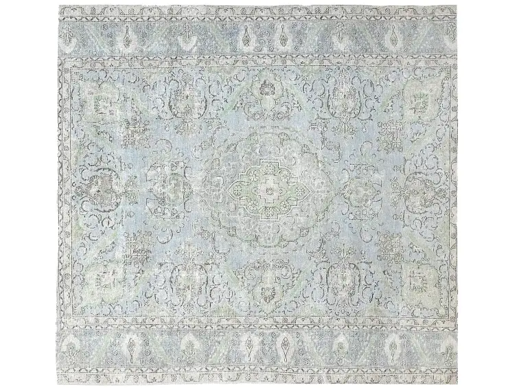 Blau Persien Persischer Vintage Teppich 220 x 220 cm