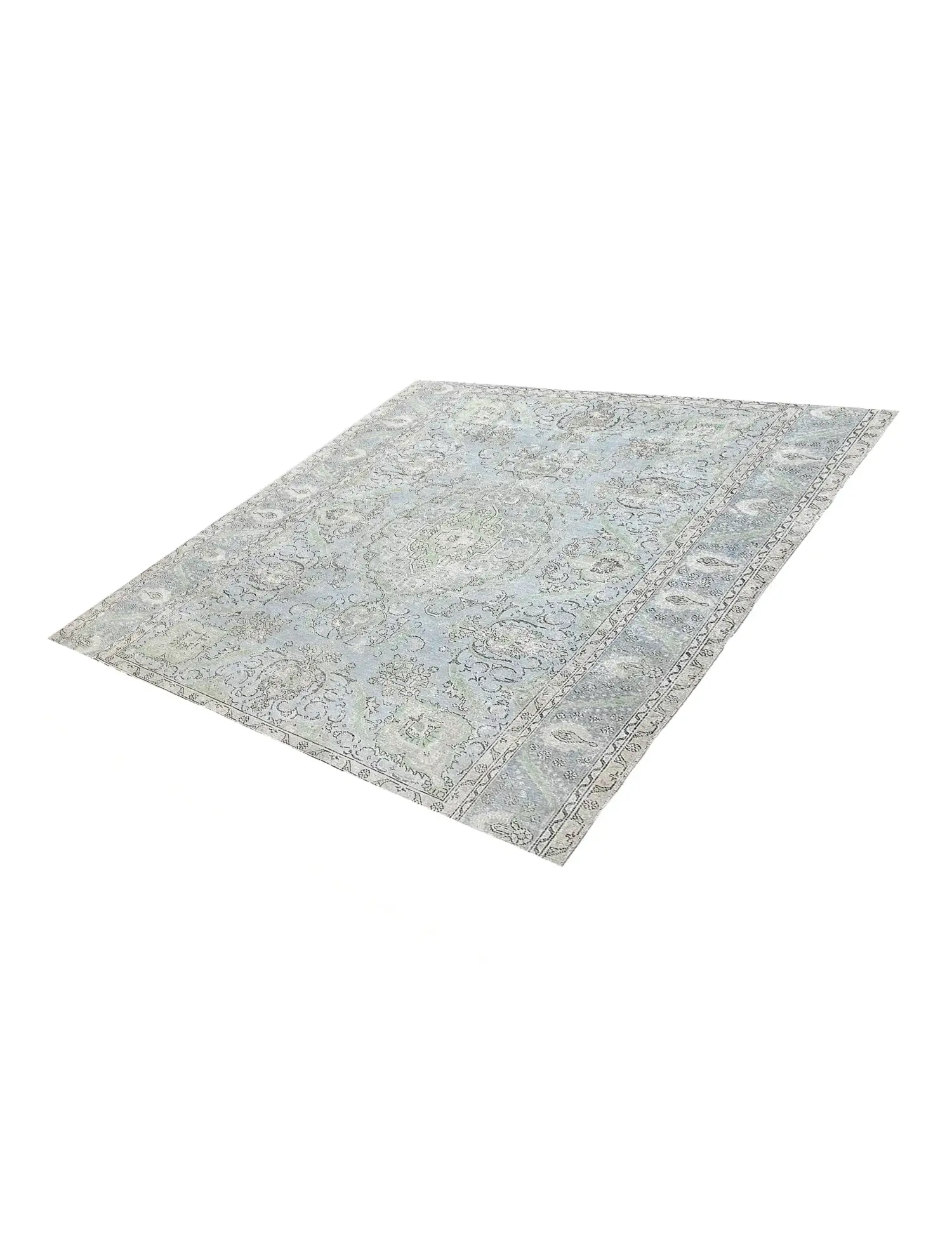 Blau Persien Persischer Vintage Teppich 220 x 220 cm - Einzigartiger handgefertigter Teppich