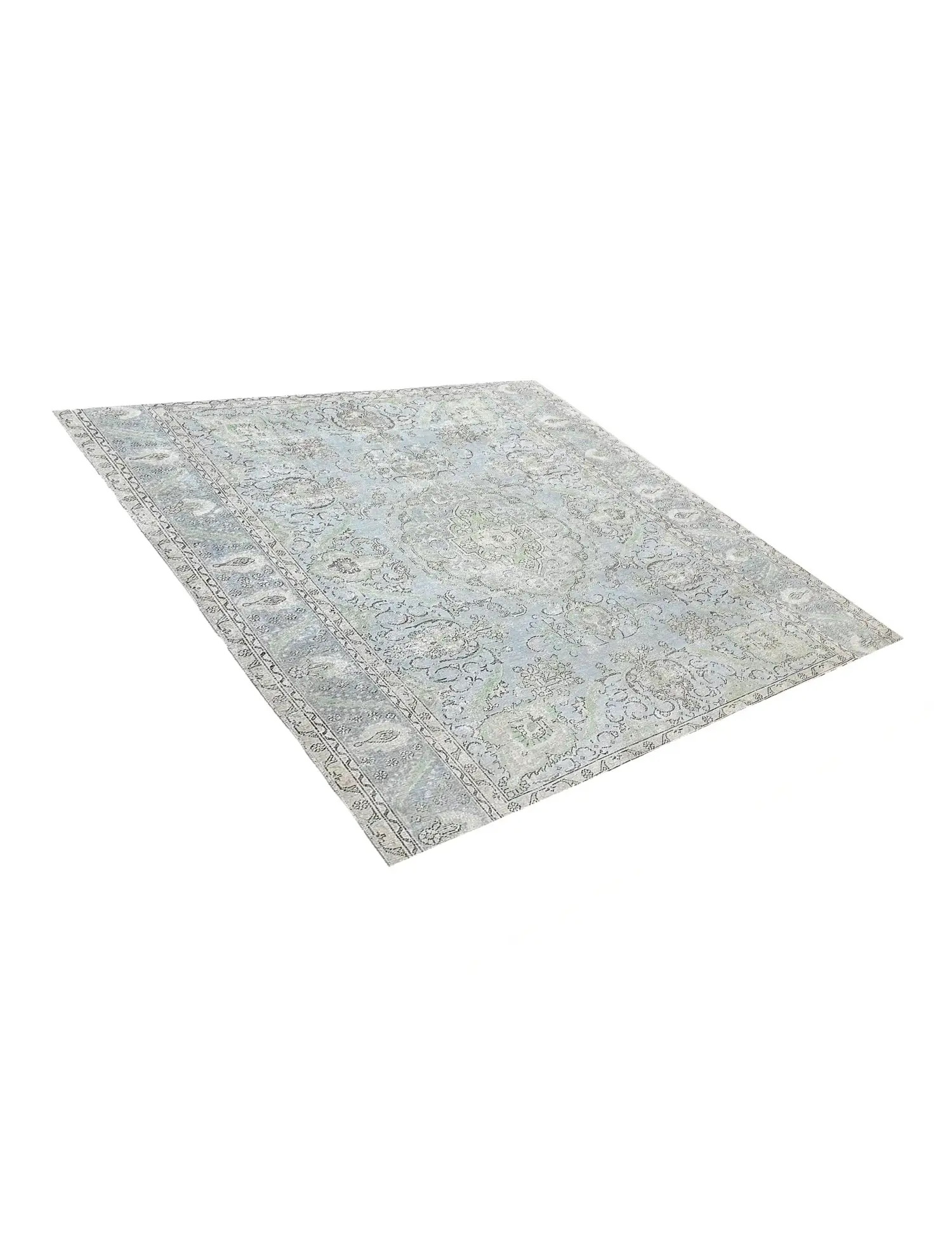 Blau Persien Persischer Vintage Teppich 220 x 220 cm - Einzigartiger handgefertigter Teppich
