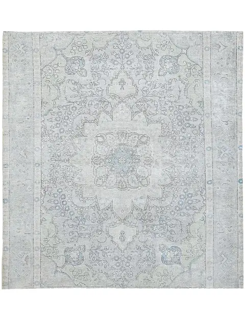 Grau Persien Persischer Vintage Teppich 196 x 196 cm