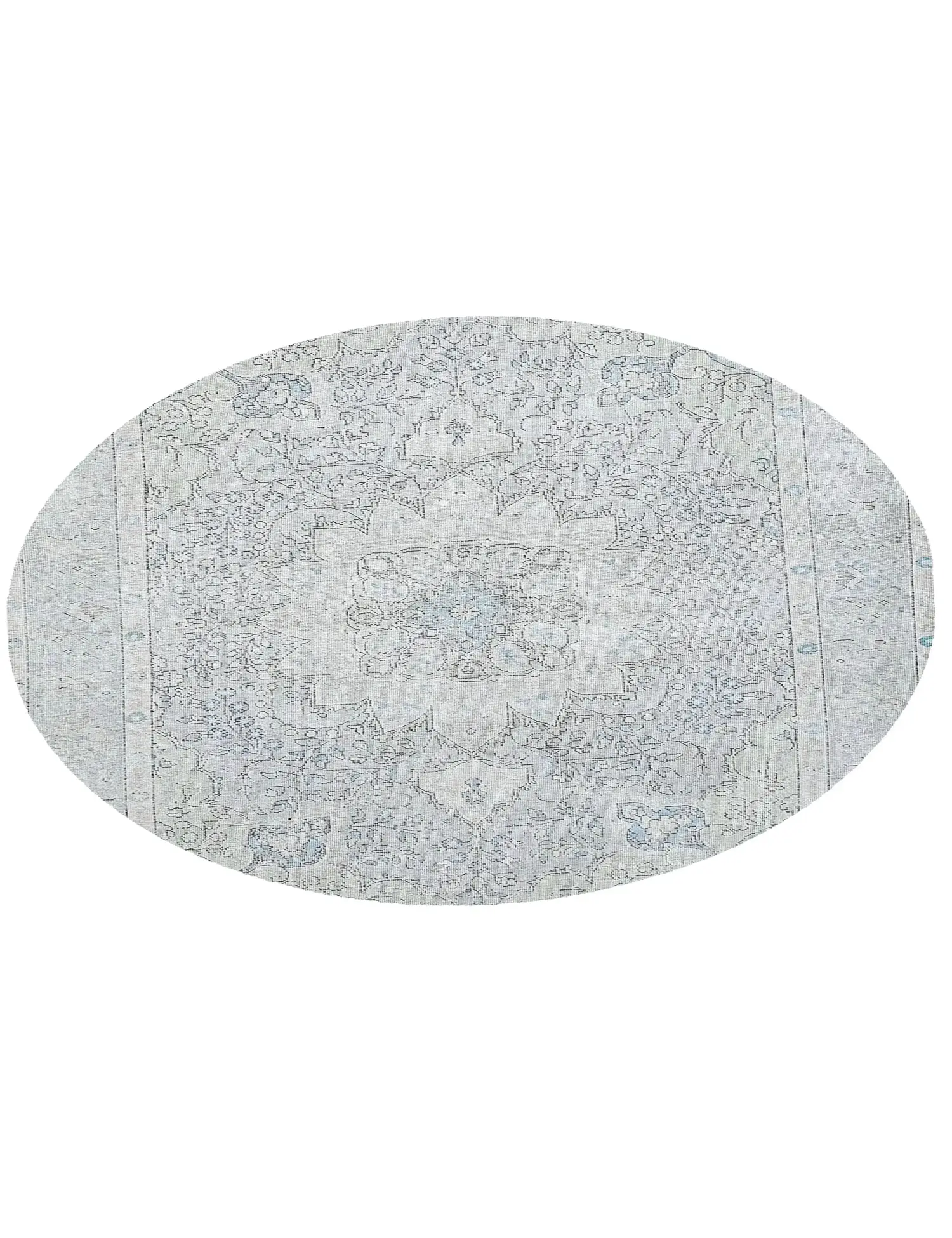 Grau Persien Persischer Vintage Teppich 196 x 196 cm - Einzigartiger handgefertigter Teppich