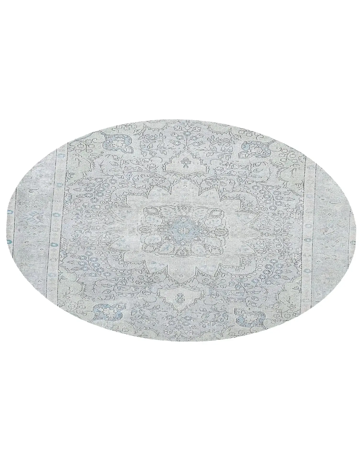Grau Persien Persischer Vintage Teppich 196 x 196 cm - Einzigartiger handgefertigter Teppich