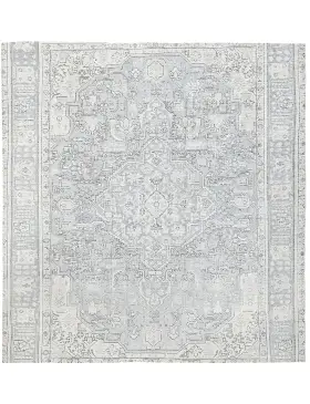 Grau Persien Persischer Vintage Teppich 192 x 192 cm