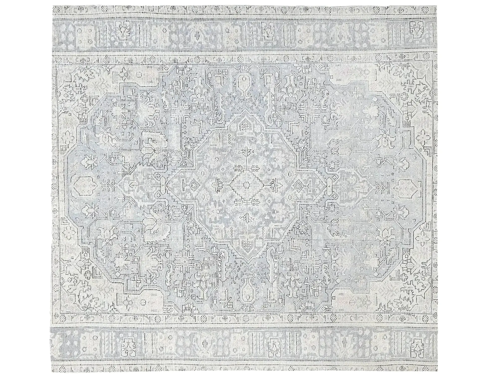 Grau Persien Persischer Vintage Teppich 192 x 192 cm