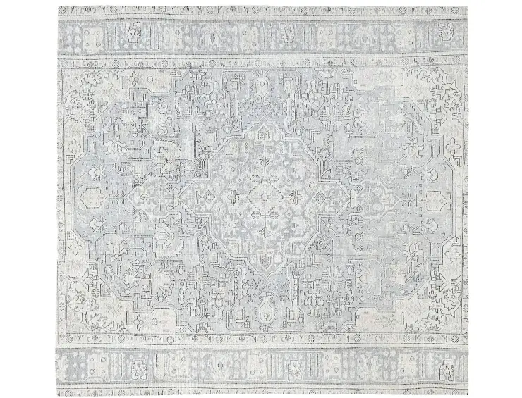 Grau Persien Persischer Vintage Teppich 192 x 192 cm