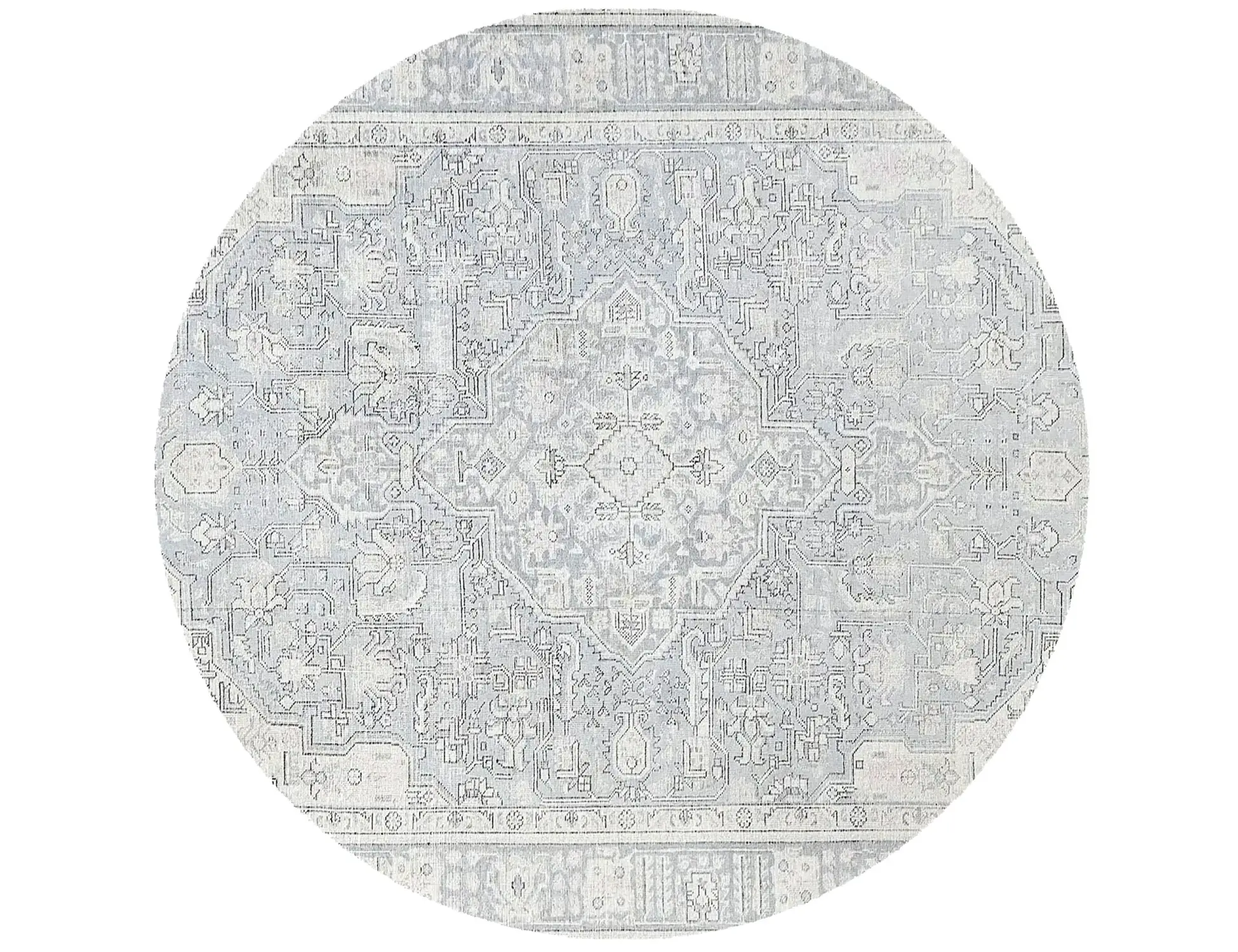 Grau Persien Persischer Vintage Teppich 192 x 192 cm