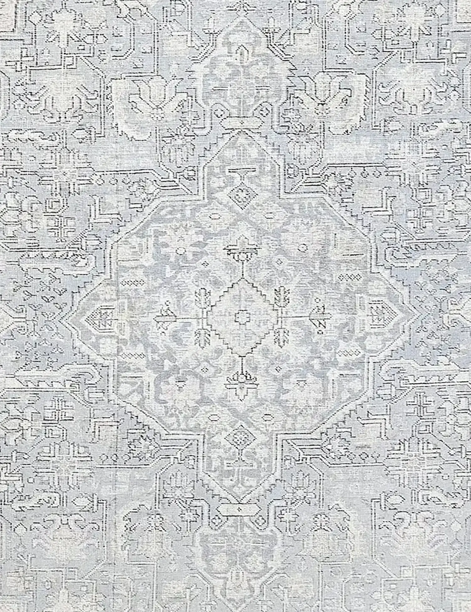 Grau Persien Persischer Vintage Teppich 192 x 192 cm - Einzigartiger handgefertigter Teppich