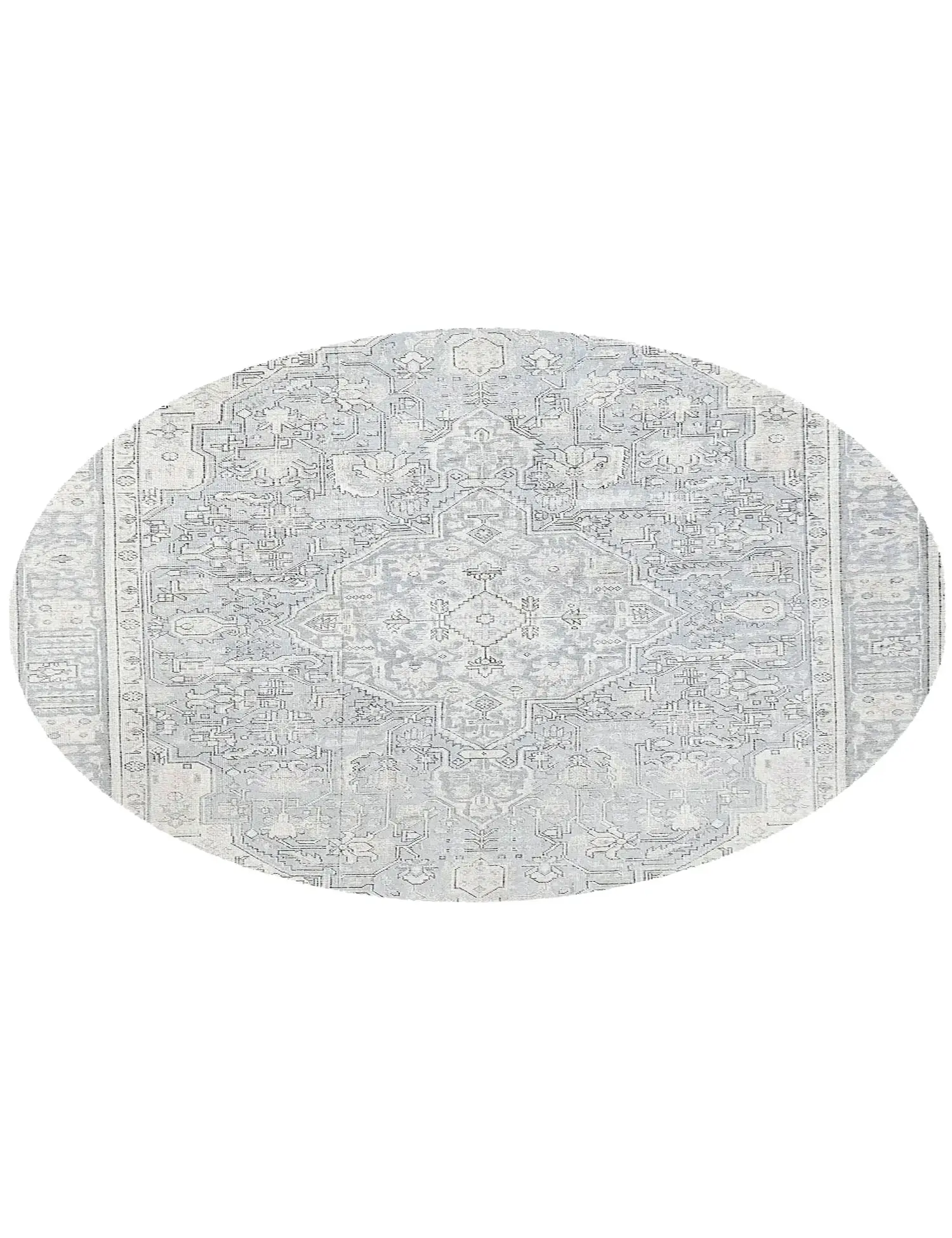 Grau Persien Persischer Vintage Teppich 192 x 192 cm - Einzigartiger handgefertigter Teppich