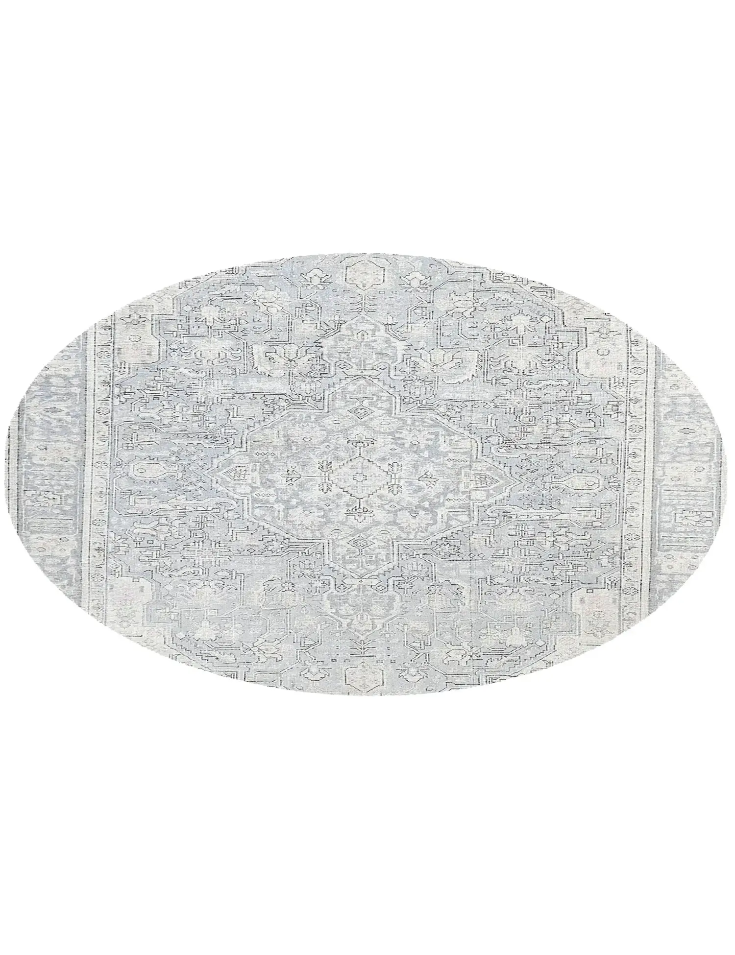 Grau Persien Persischer Vintage Teppich 192 x 192 cm - Einzigartiger handgefertigter Teppich