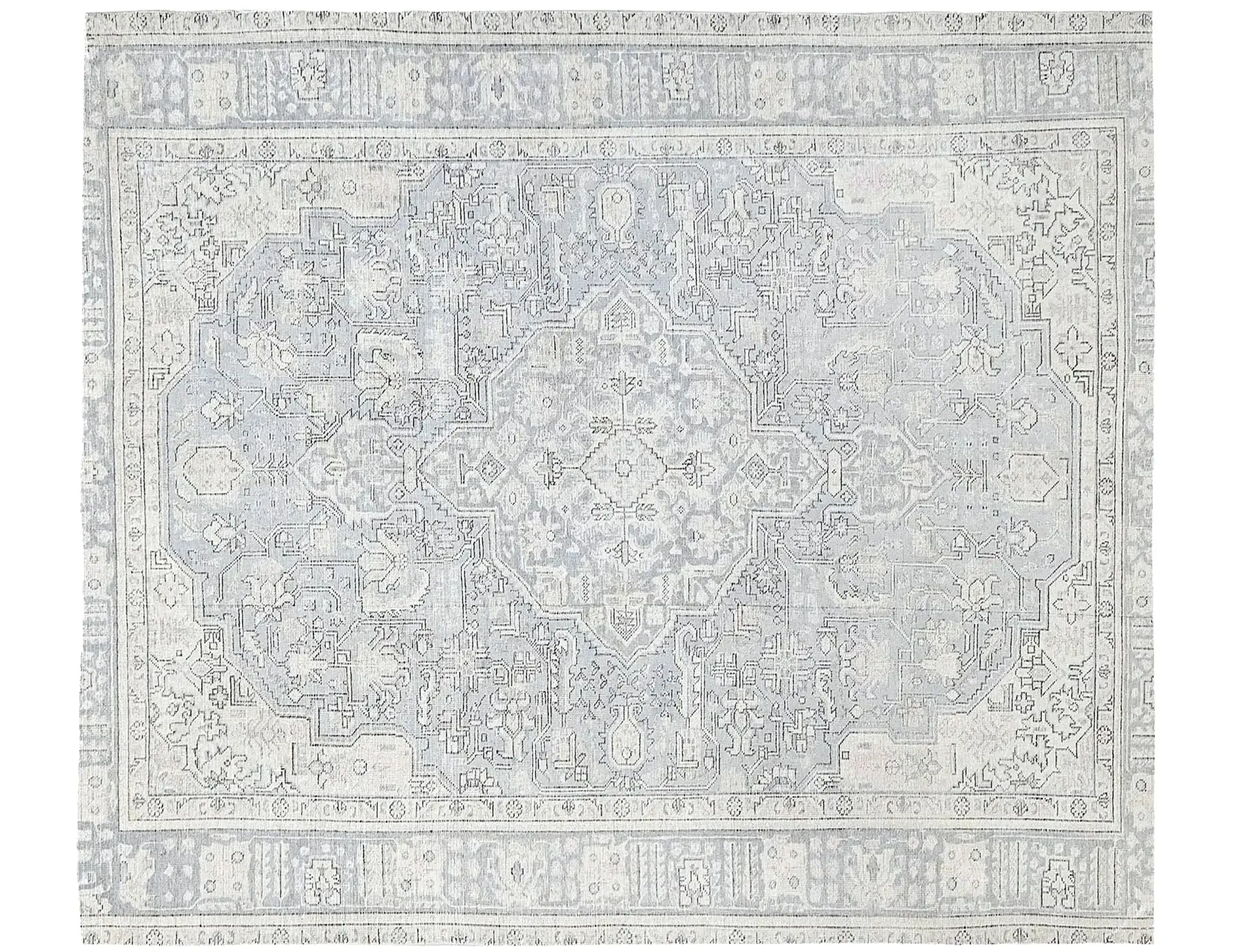 Grau Persien Persischer Vintage Teppich 250 x 192 cm