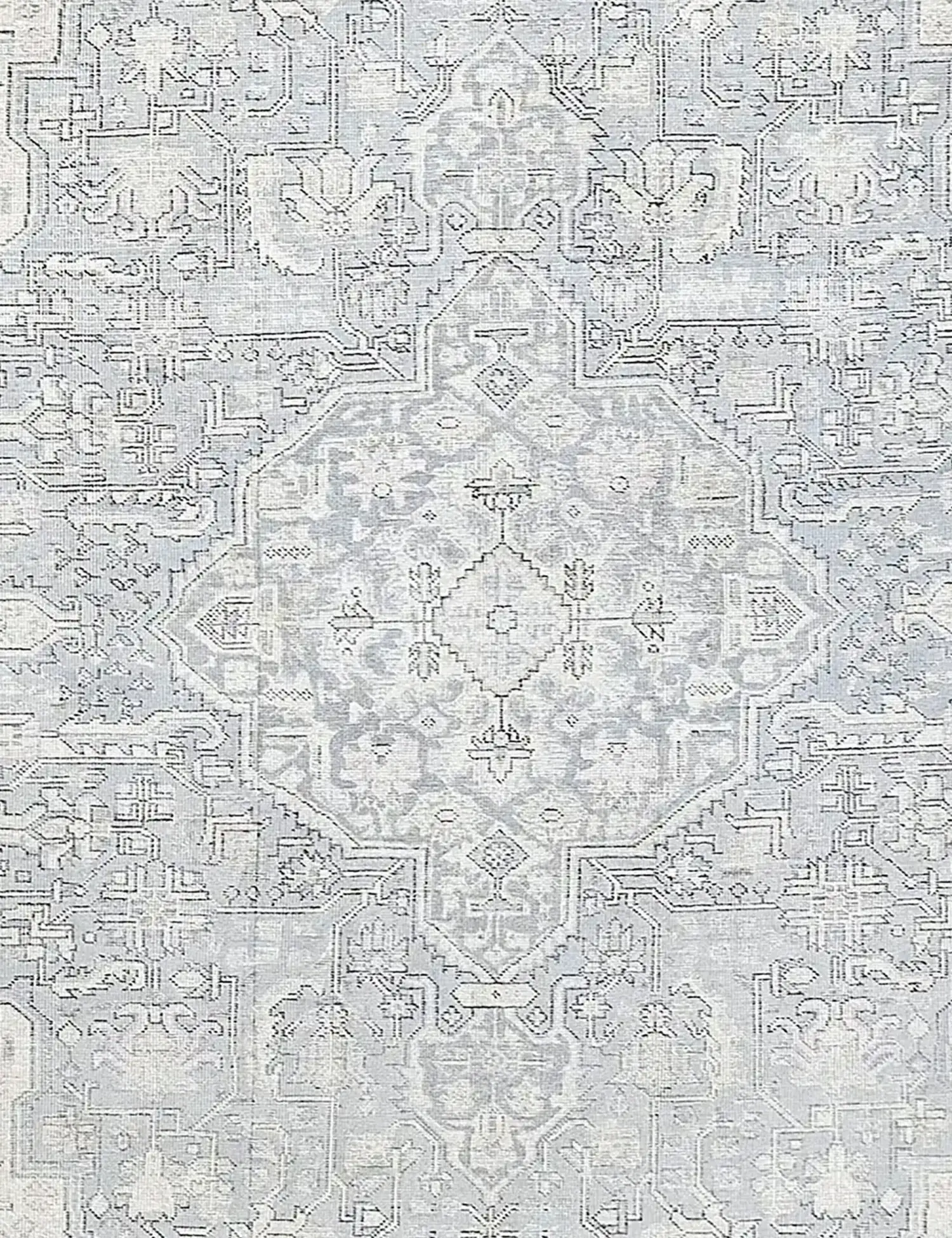 Grau Persien Persischer Vintage Teppich 250 x 192 cm - Einzigartiger handgefertigter Teppich