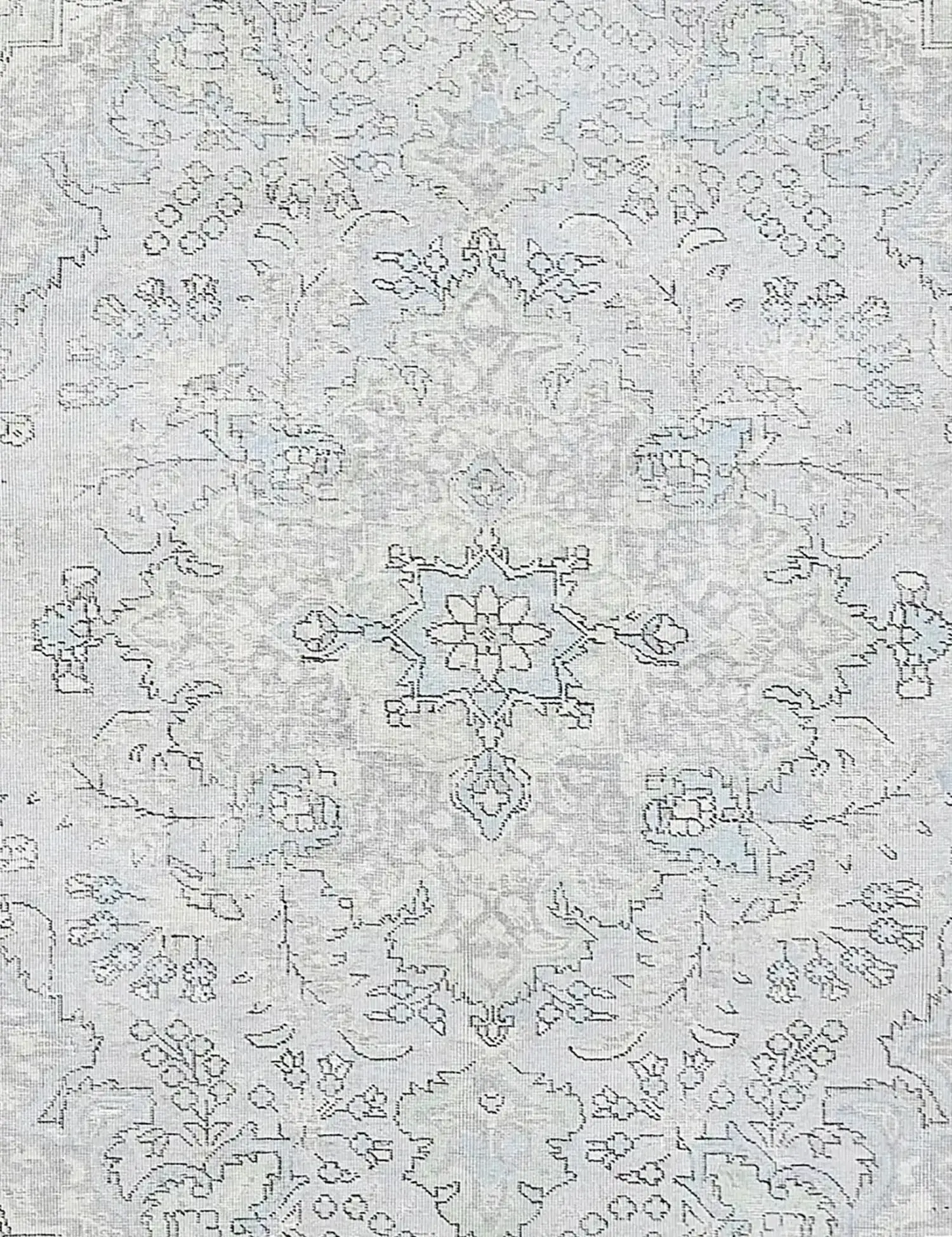 Blau Persien Persischer Vintage Teppich 190 x 190 cm - Einzigartiger handgefertigter Teppich