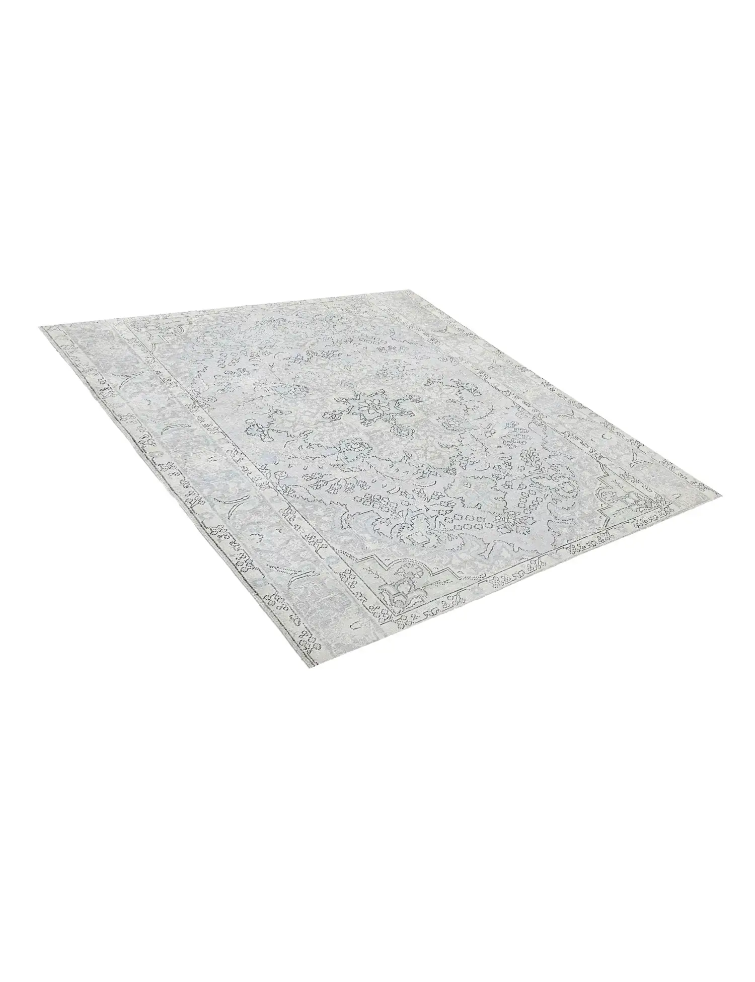 Blau Persien Persischer Vintage Teppich 190 x 190 cm - Einzigartiger handgefertigter Teppich