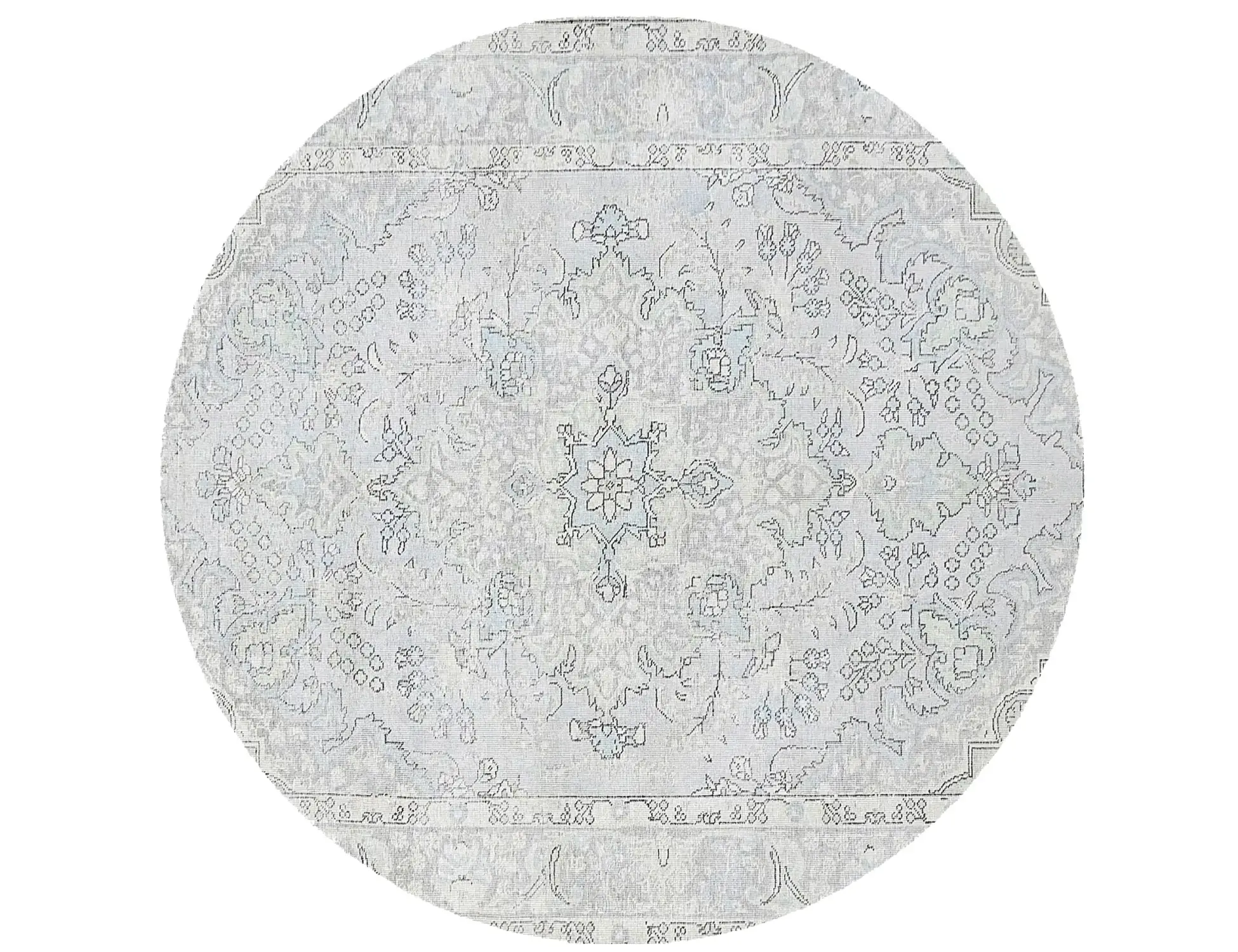 Blau Persien Persischer Vintage Teppich 190 x 190 cm - Einzigartiger handgefertigter Teppich