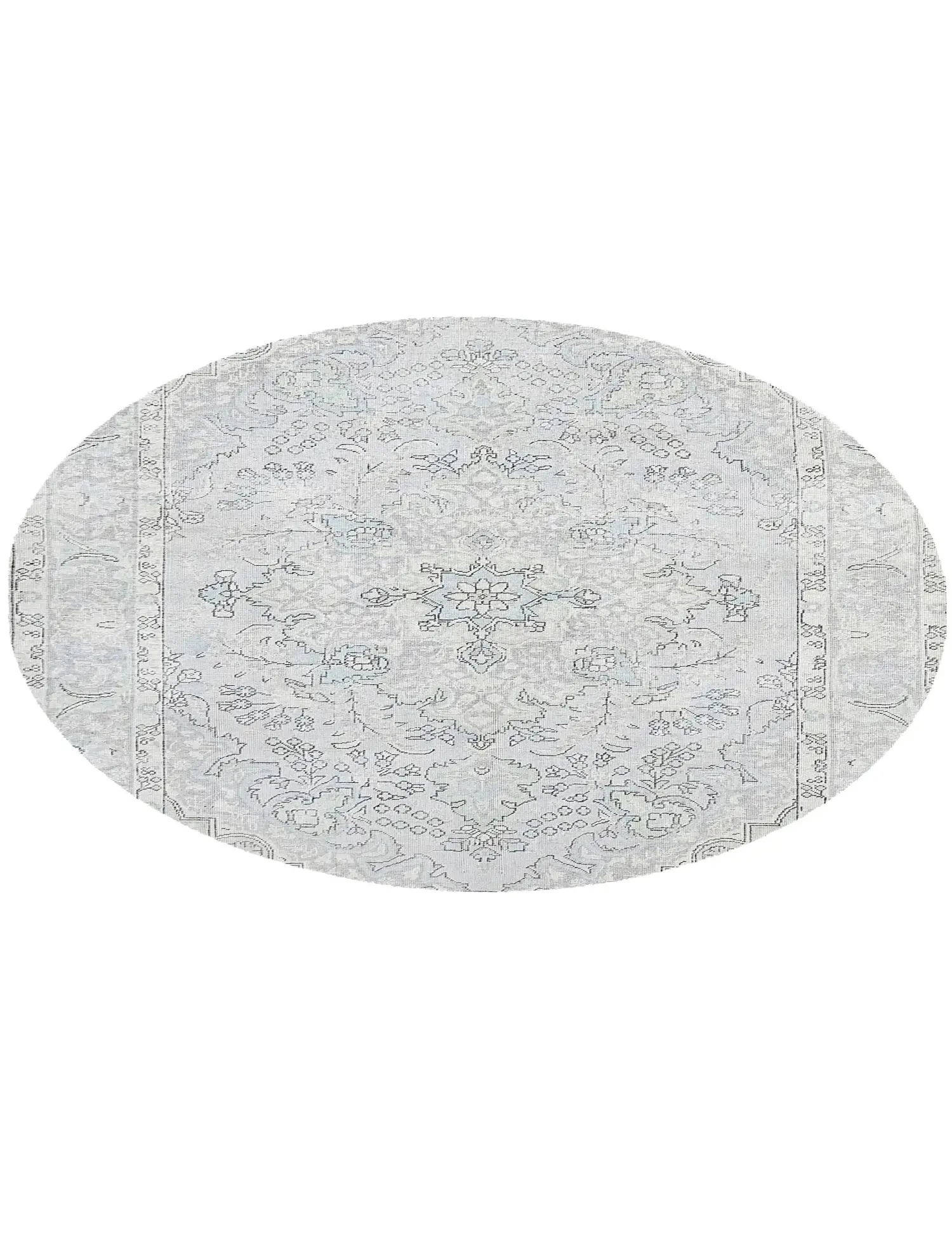 Blau Persien Persischer Vintage Teppich 190 x 190 cm - Einzigartiger handgefertigter Teppich