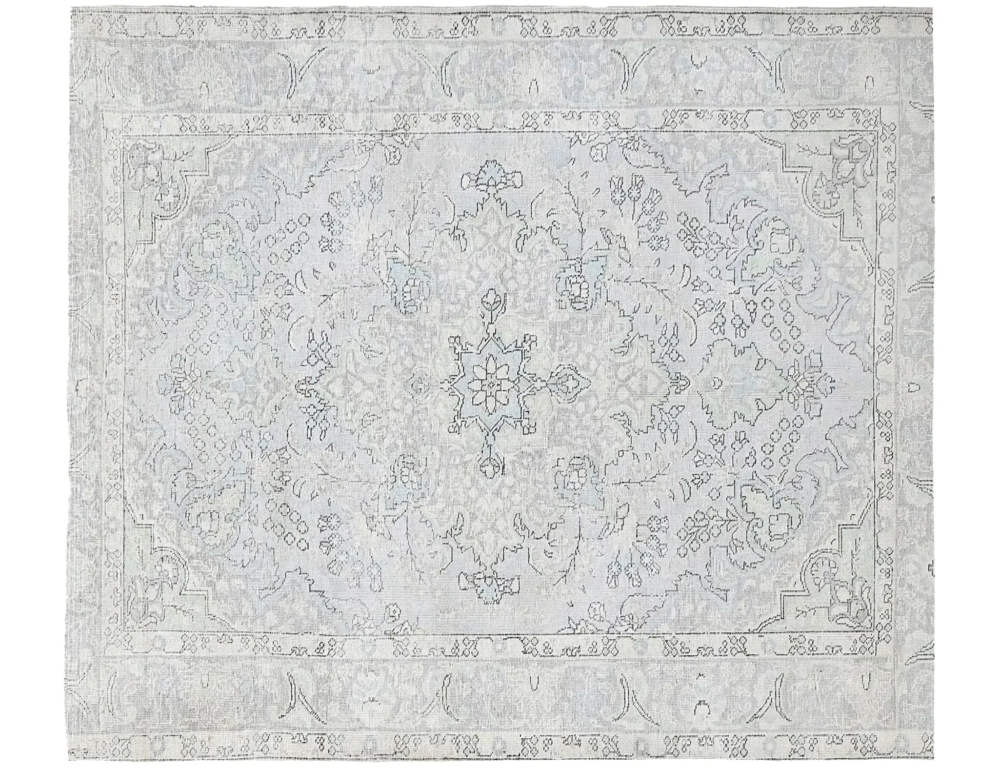 Blau Persien Persischer Vintage Teppich 250 x 190 cm - Einzigartiger handgefertigter Teppich