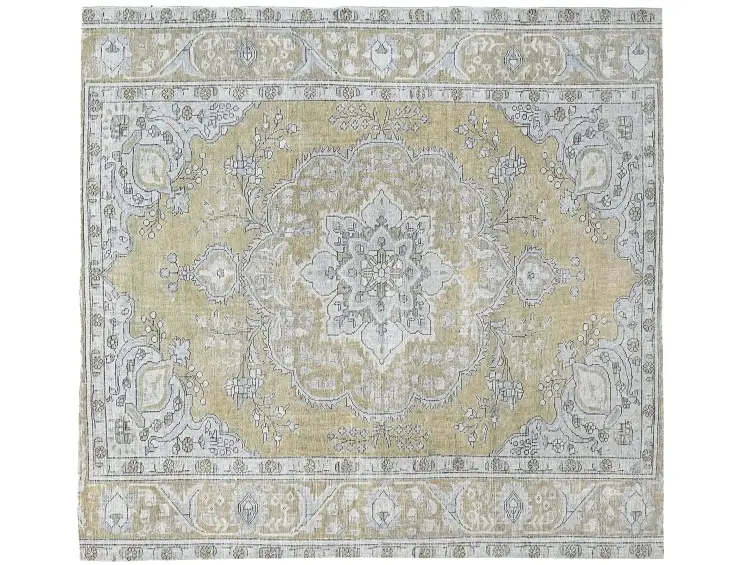 Beige Persien Persischer Vintage Teppich 192 x 192 cm