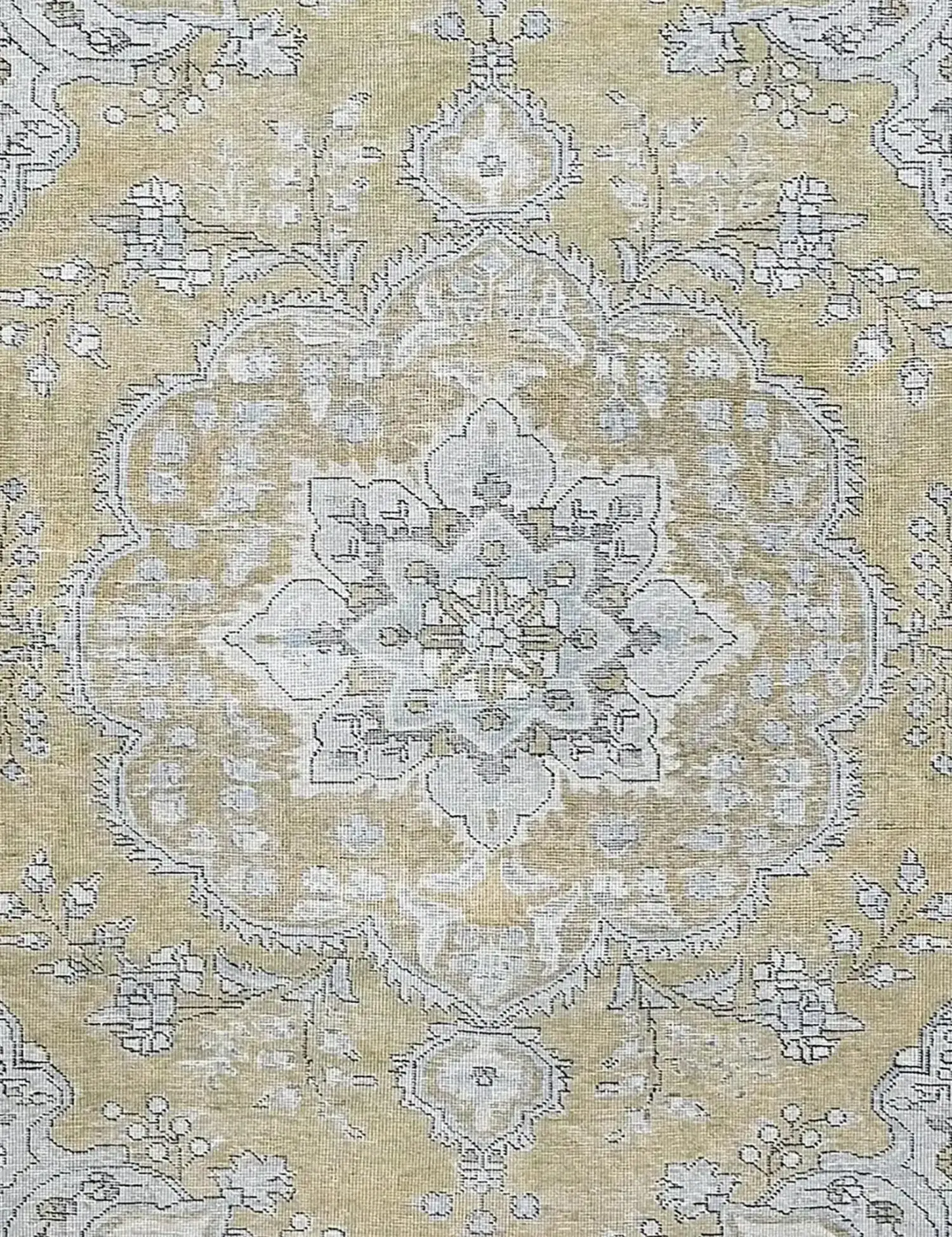 Beige Persien Persischer Vintage Teppich 192 x 192 cm - Einzigartiger handgefertigter Teppich