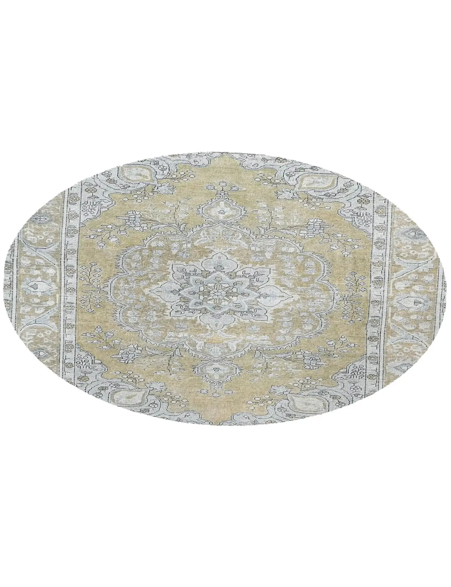 Beige Persien Persischer Vintage Teppich 192 x 192 cm - Einzigartiger handgefertigter Teppich