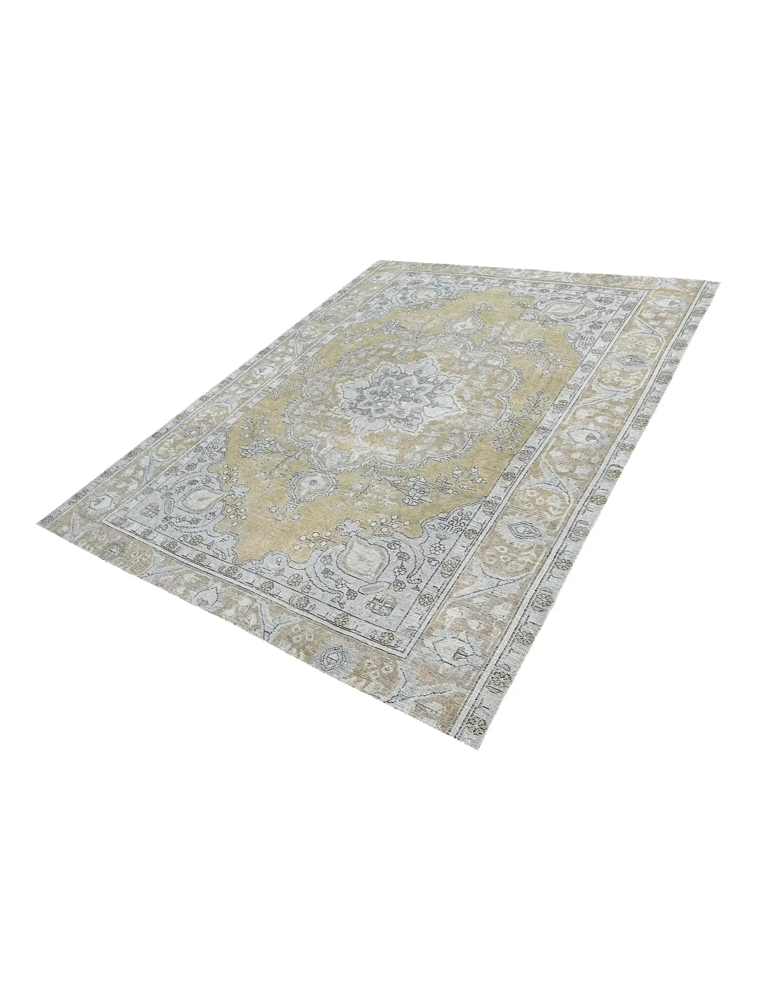 Beige Persien Persischer Vintage Teppich 250 x 192 cm - Einzigartiger handgefertigter Teppich