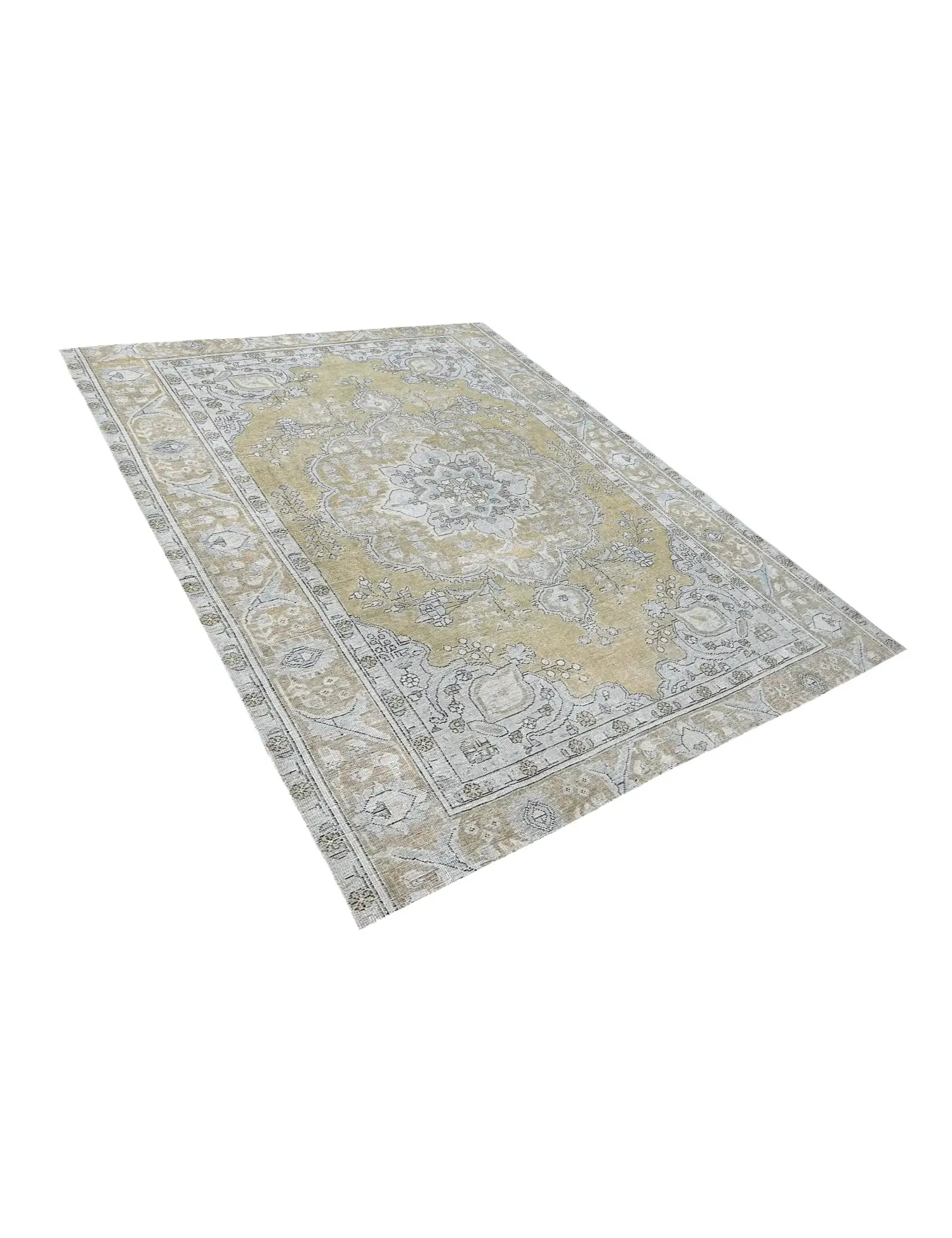 Beige Persien Persischer Vintage Teppich 250 x 192 cm - Einzigartiger handgefertigter Teppich