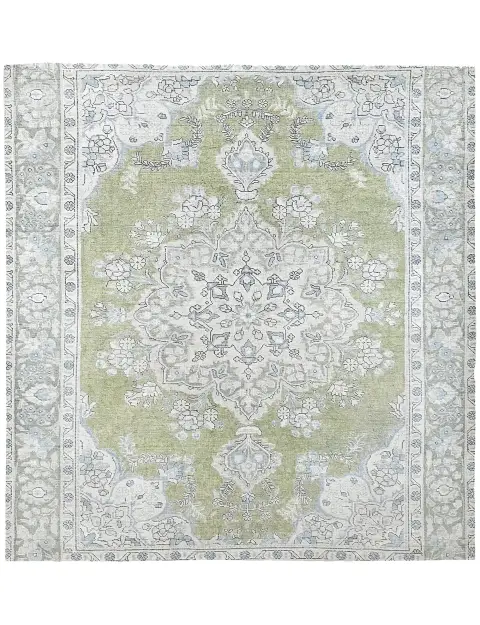 Grønn Persia Persisk vintage teppe 199 x 199 cm