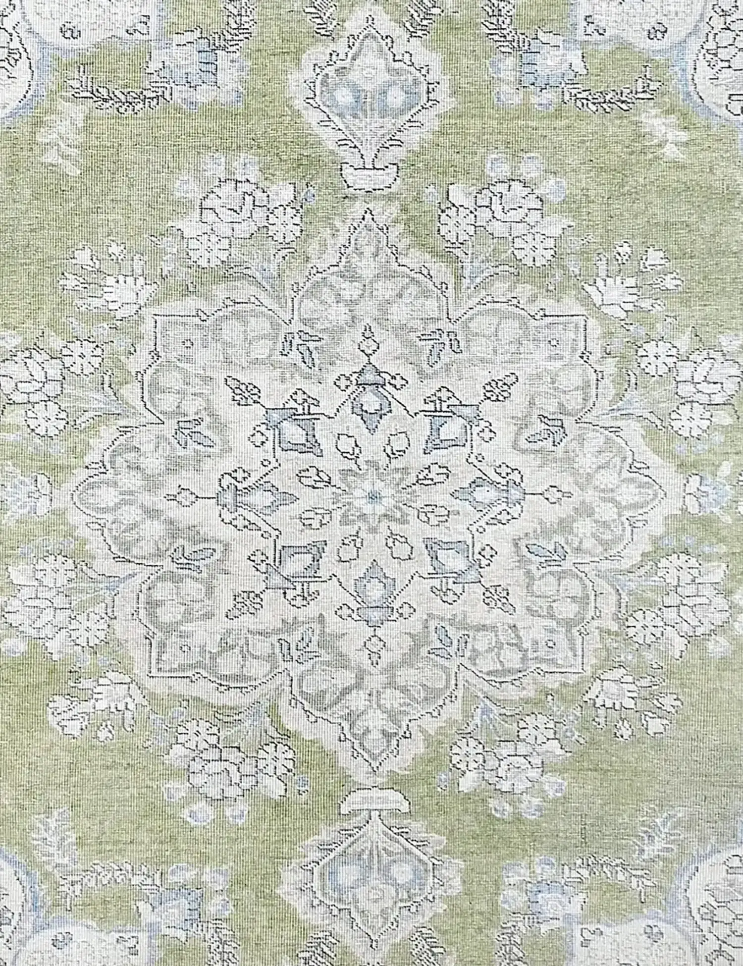 Grün Persien Persischer Vintage Teppich 199 x 199 cm - Einzigartiger handgefertigter Teppich