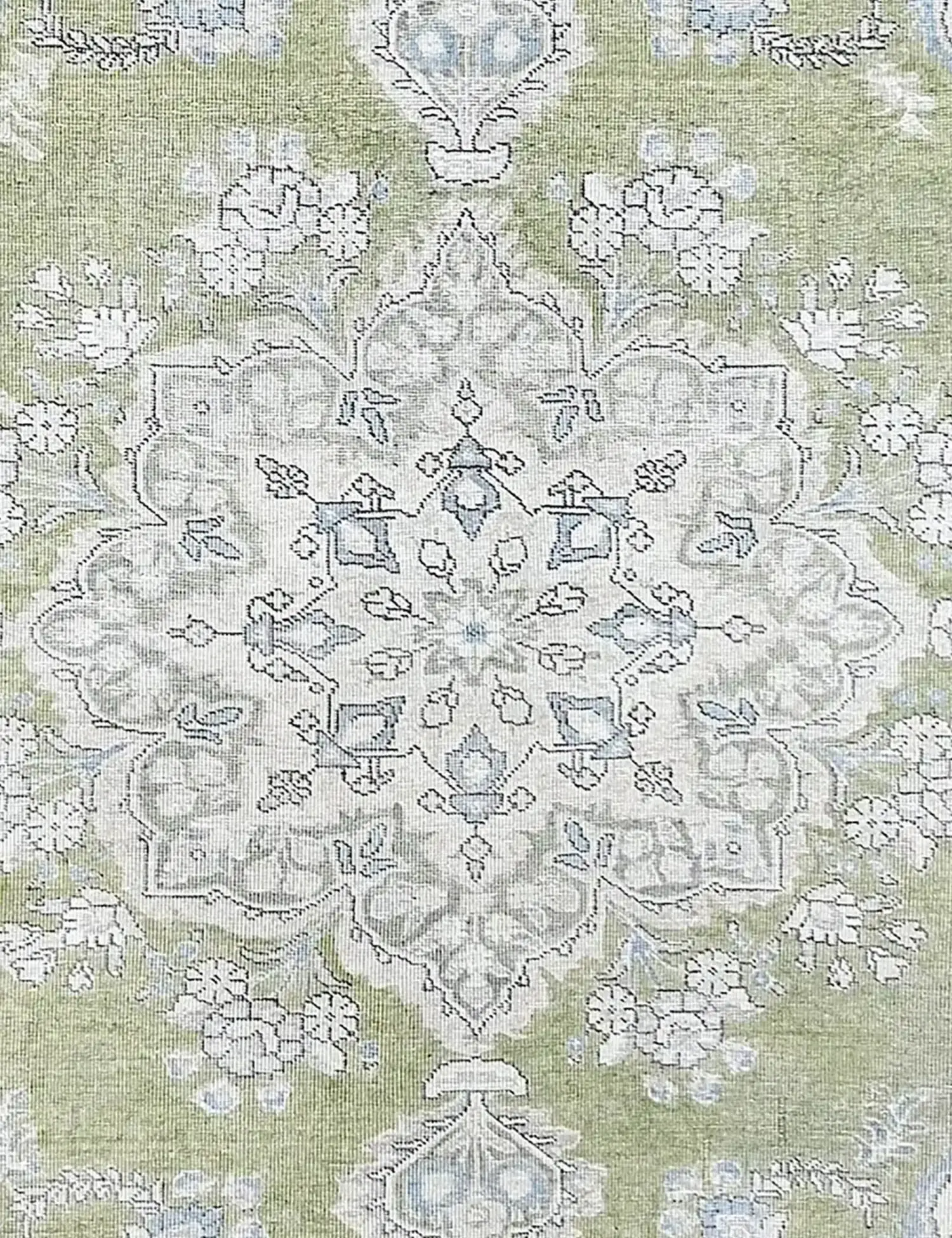 Grün Persien Persischer Vintage Teppich 199 x 199 cm - Einzigartiger handgefertigter Teppich