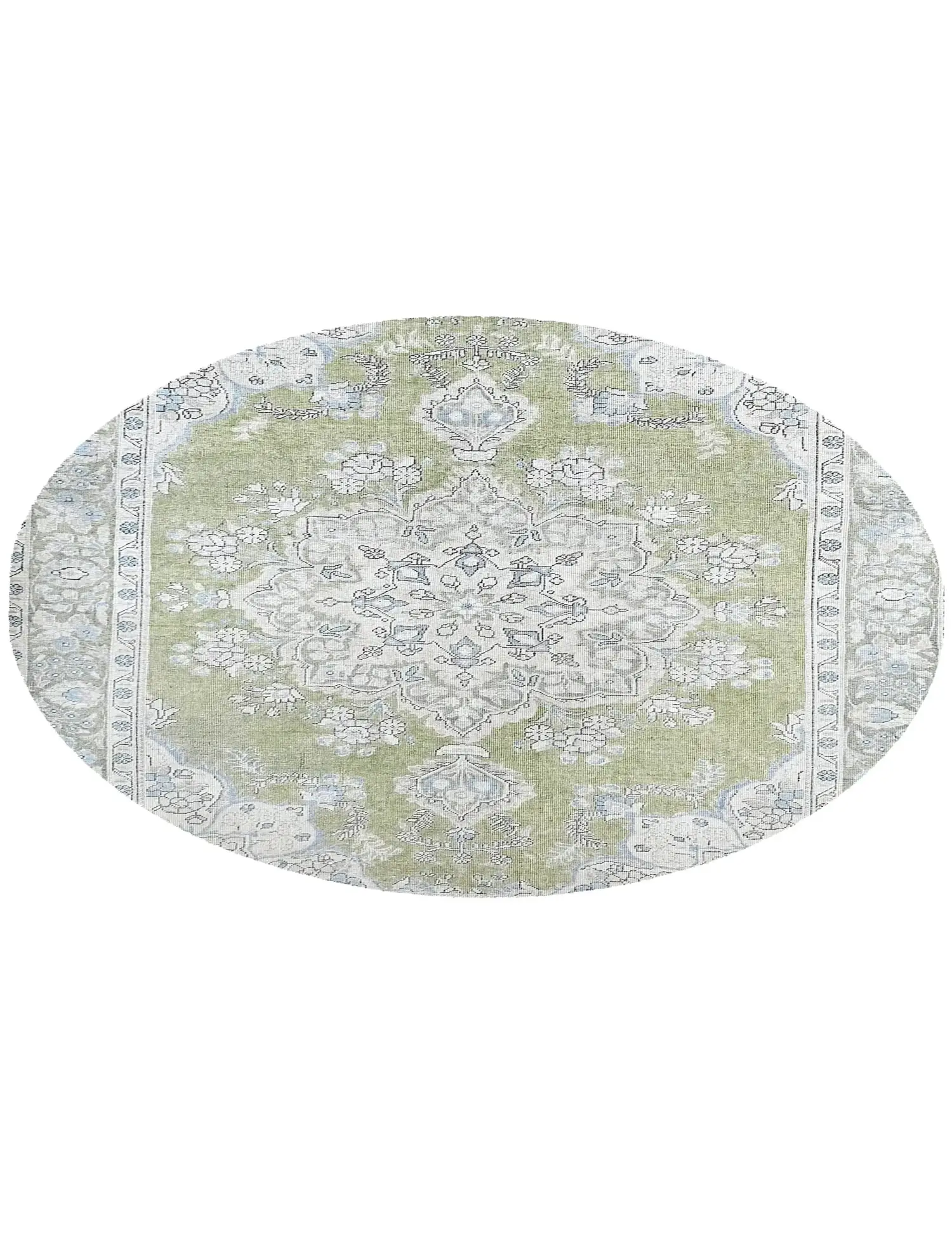 Grün Persien Persischer Vintage Teppich 199 x 199 cm - Einzigartiger handgefertigter Teppich