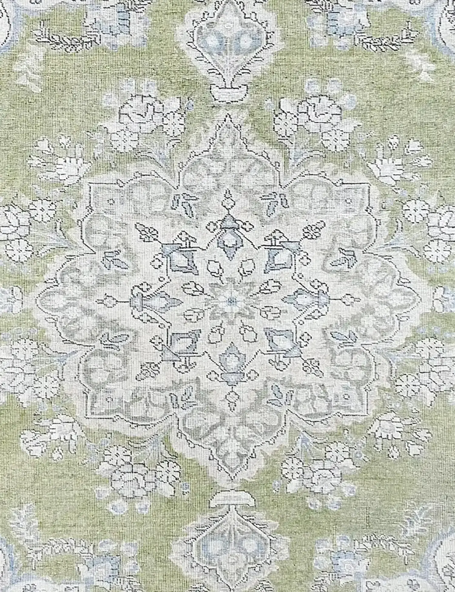 Grün Persien Persischer Vintage Teppich 250 x 199 cm - Einzigartiger handgefertigter Teppich