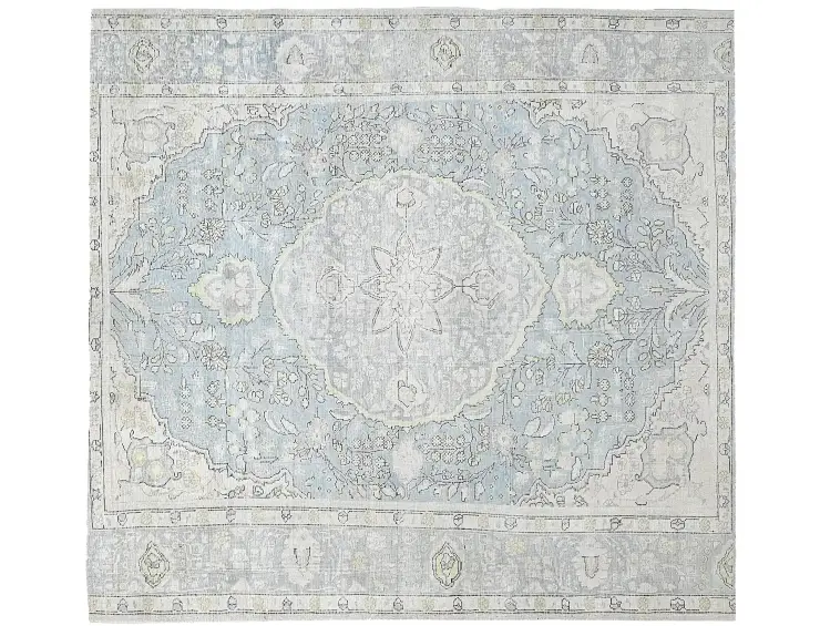 Blau Persien Persischer Vintage Teppich 196 x 196 cm