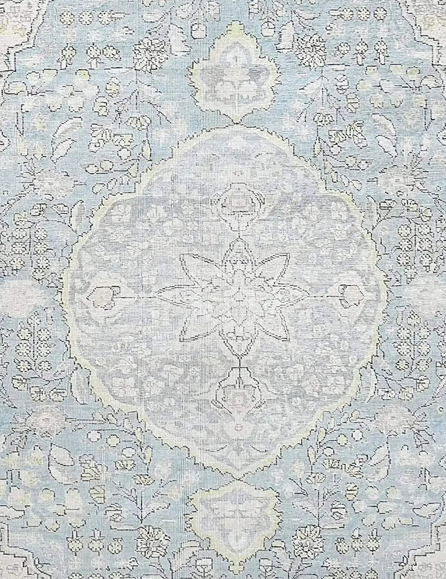 Blau Persien Persischer Vintage Teppich 196 x 196 cm - Einzigartiger handgefertigter Teppich