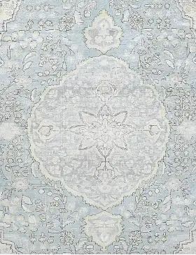Blau Persien Persischer Vintage Teppich 196 x 196 cm - view 3
