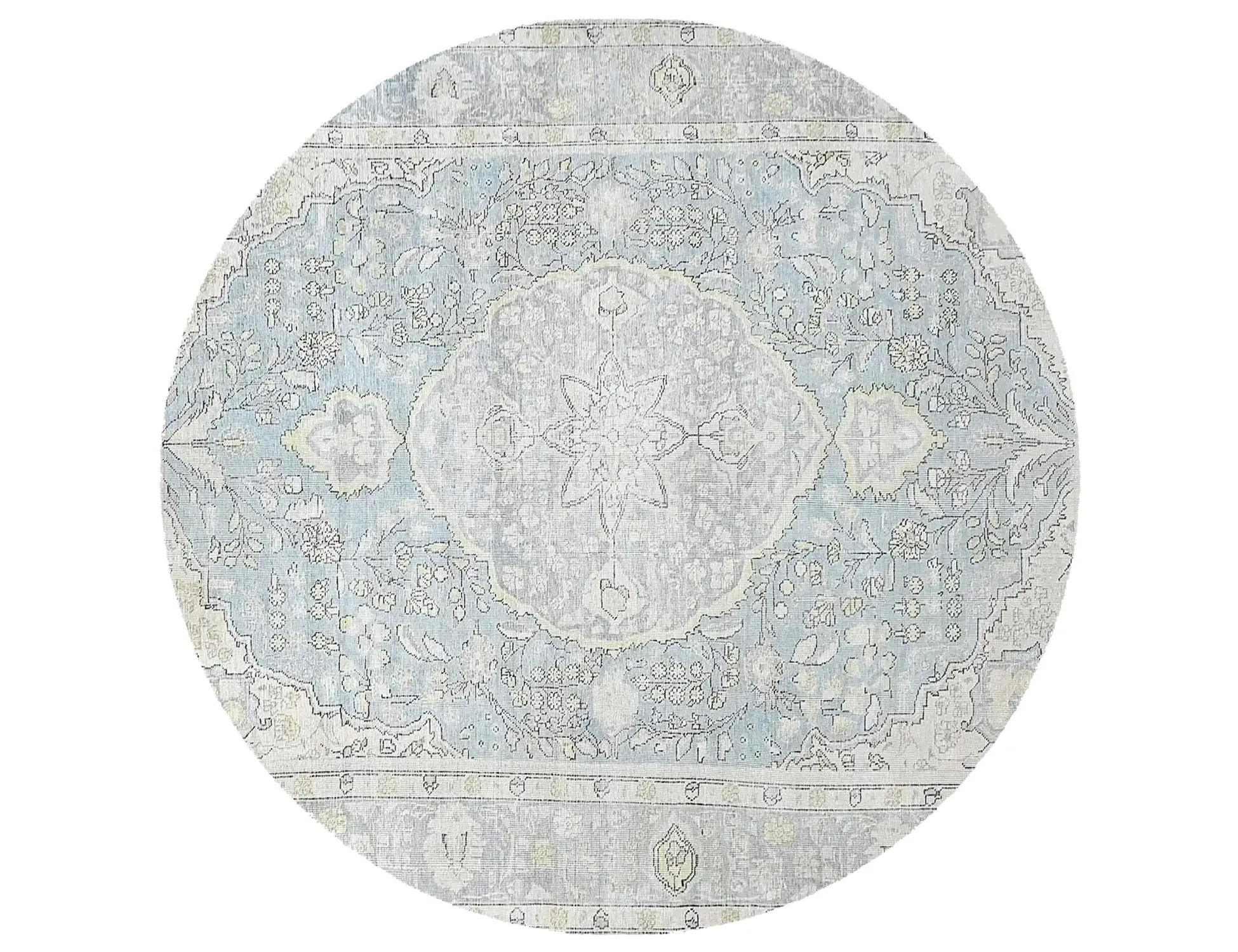Blau Persien Persischer Vintage Teppich 196 x 196 cm