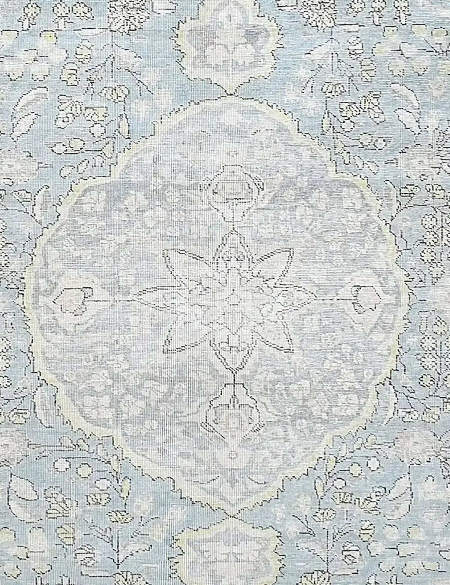 Blau Persien Persischer Vintage Teppich 196 x 196 cm - Einzigartiger handgefertigter Teppich
