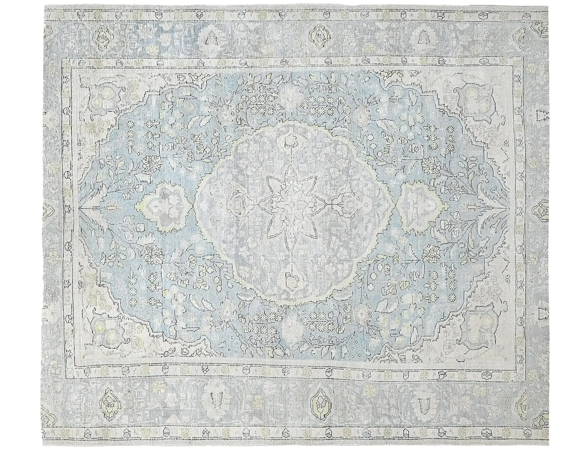 Blau Persien Persischer Vintage Teppich 250 x 196 cm - Einzigartiger handgefertigter Teppich