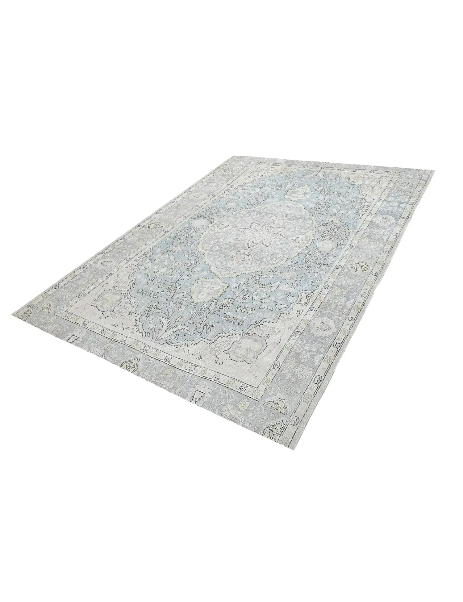 Blau Persien Persischer Vintage Teppich 250 x 196 cm - Einzigartiger handgefertigter Teppich