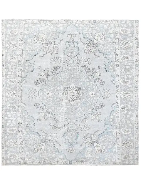 Grau Persien Persischer Vintage Teppich 201 x 201 cm
