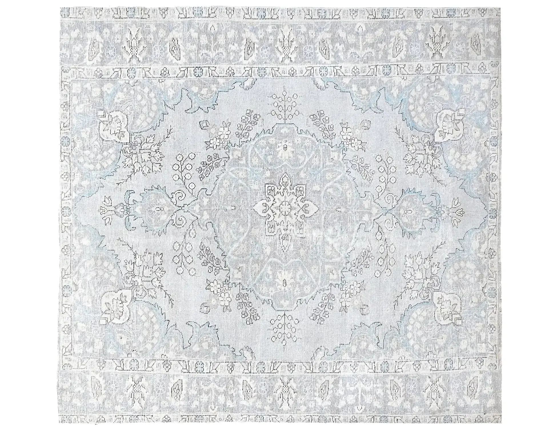 Grau Persien Persischer Vintage Teppich 201 x 201 cm