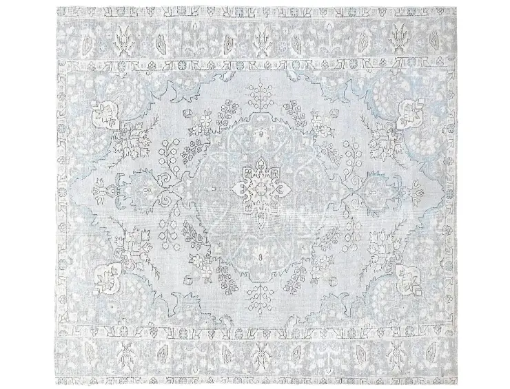 Grau Persien Persischer Vintage Teppich 201 x 201 cm