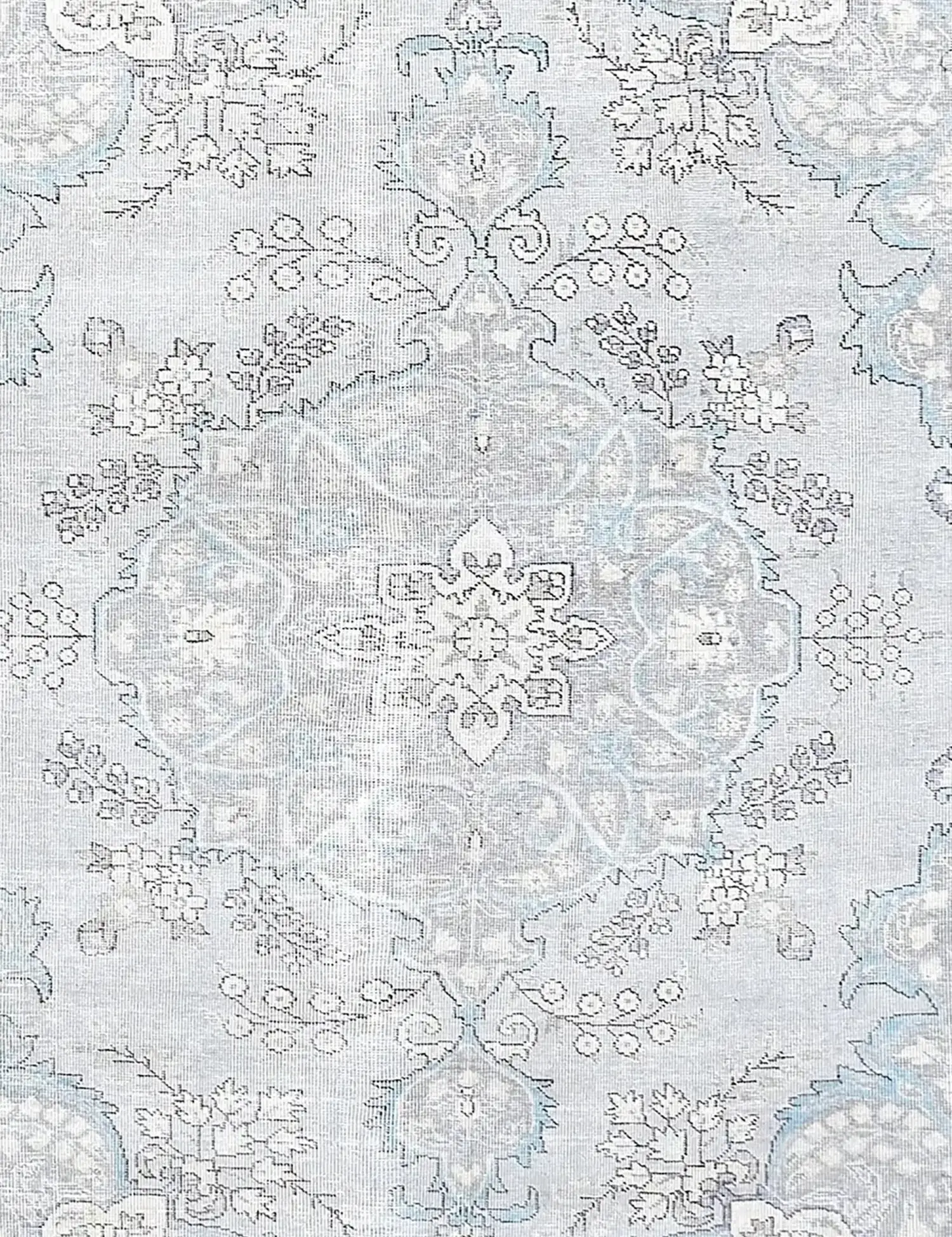 Grau Persien Persischer Vintage Teppich 201 x 201 cm - Einzigartiger handgefertigter Teppich