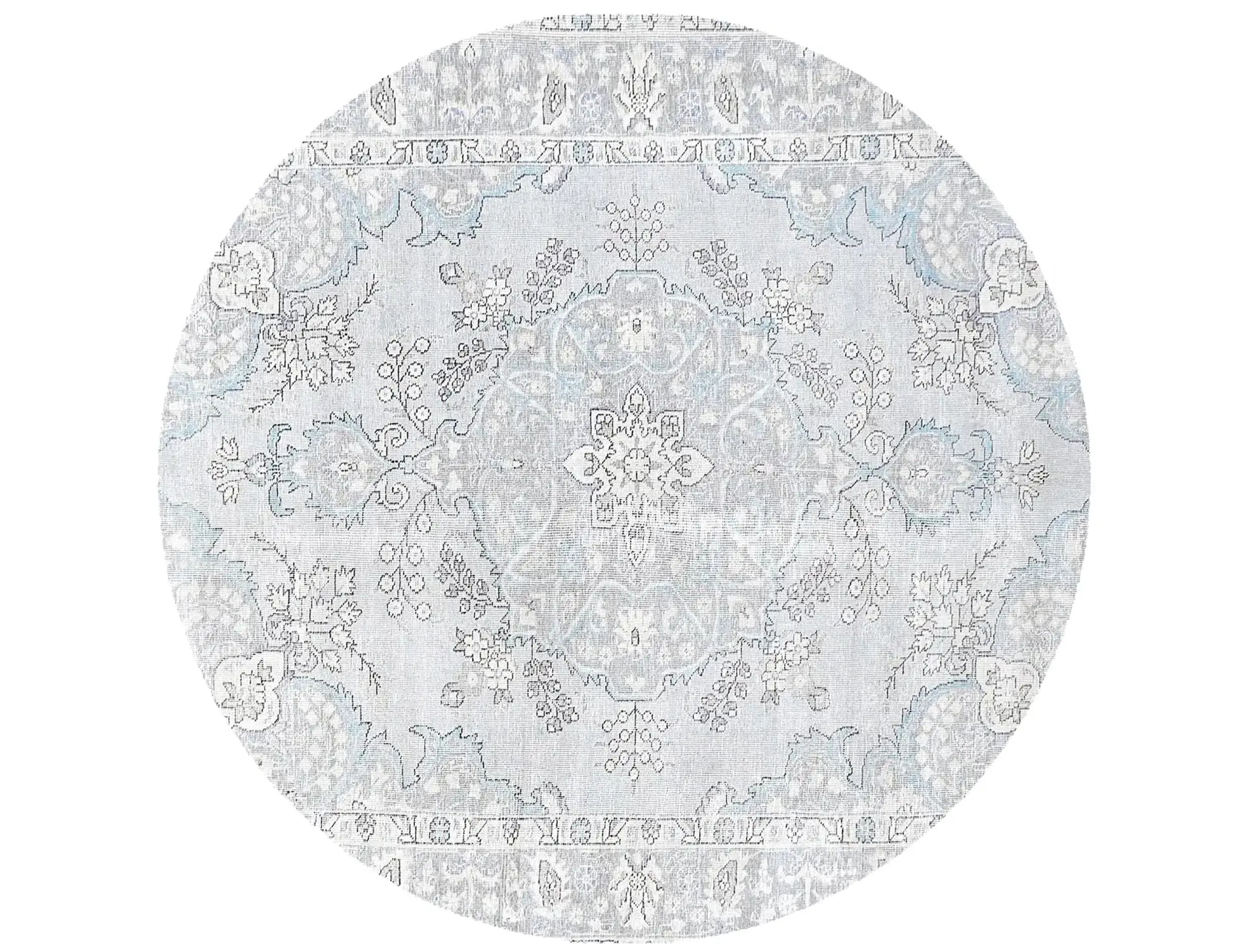 Grau Persien Persischer Vintage Teppich 201 x 201 cm